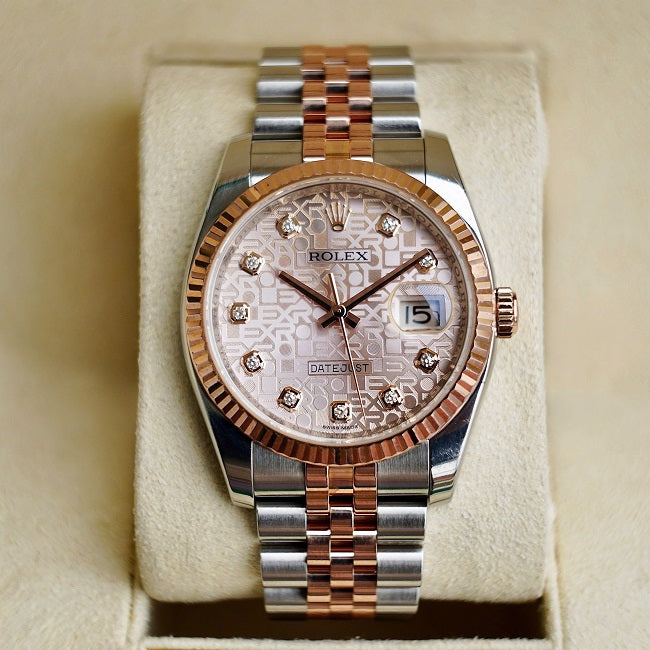 Datejust 116231 Demi Rose Gold Fond Rose