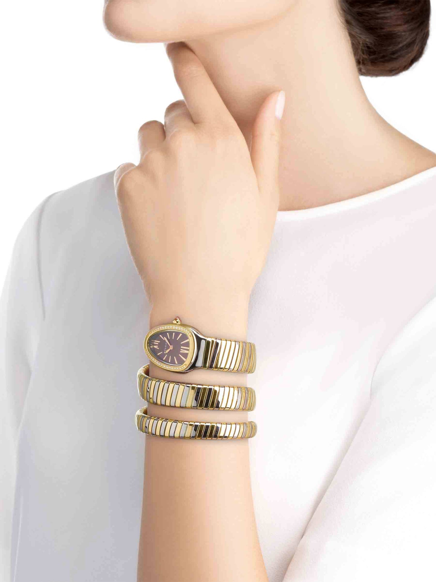 BVLGARI SERPENTI TUBO 3 SPIRAL BRIQUE