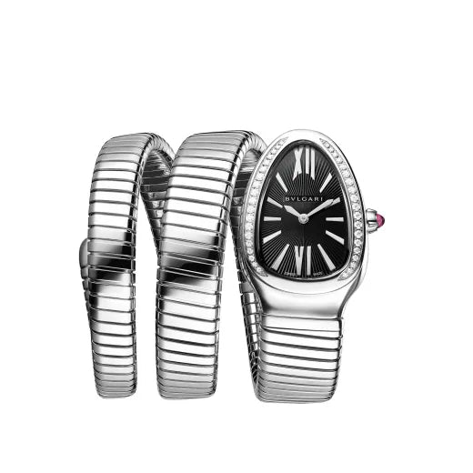 BVLGARI SERPENTI  3 SPIRAL  SILVER FOND NOIR