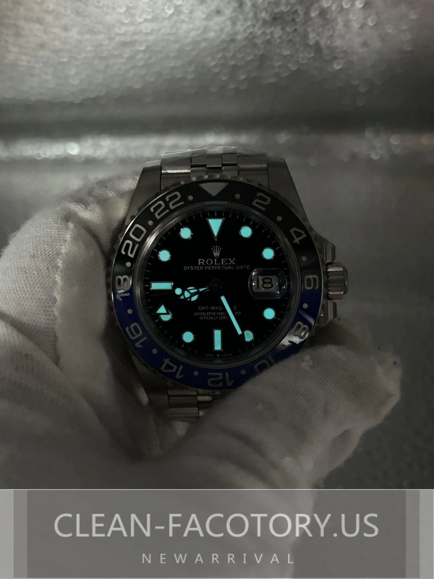 Clean Factory GMT Master II 126710BLNR Jubilee, “BATMAN”BlackBlue Ceramic Bezel, 904L Steel, Best Edition 3285 Movement