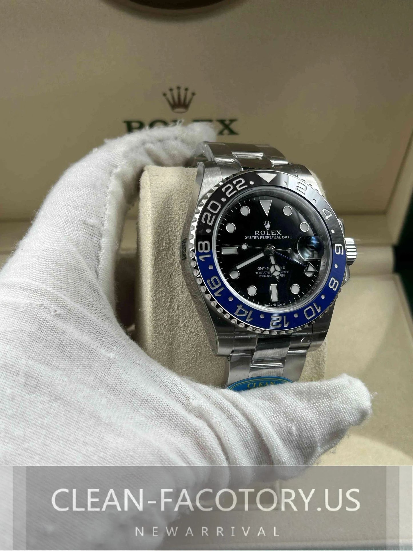 Clean Factory GMT Master II 126710BLNR Oyster, “BATMAN”BlackBlue Ceramic Bezel, 904L Steel, Best Edition 3285 Movement