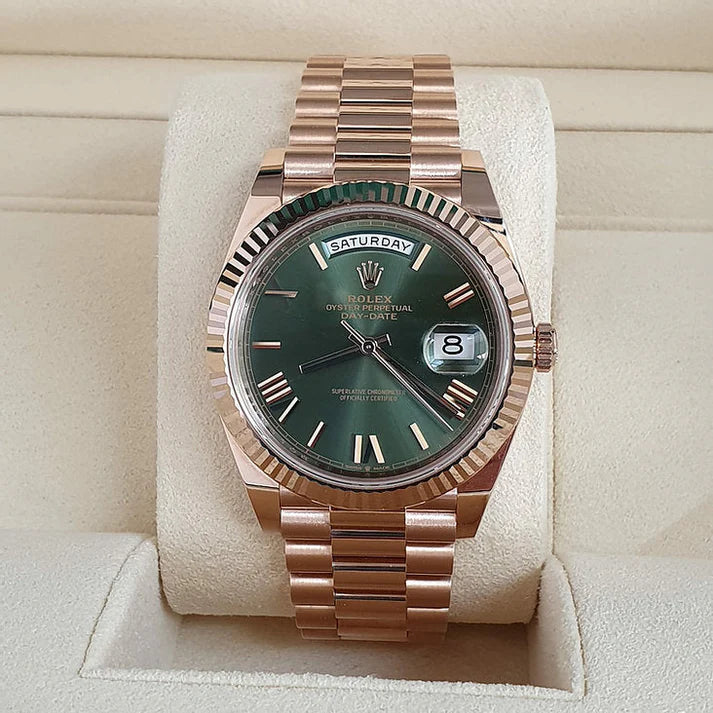 DayDate 40 Olive Rose Gold Pour Homme