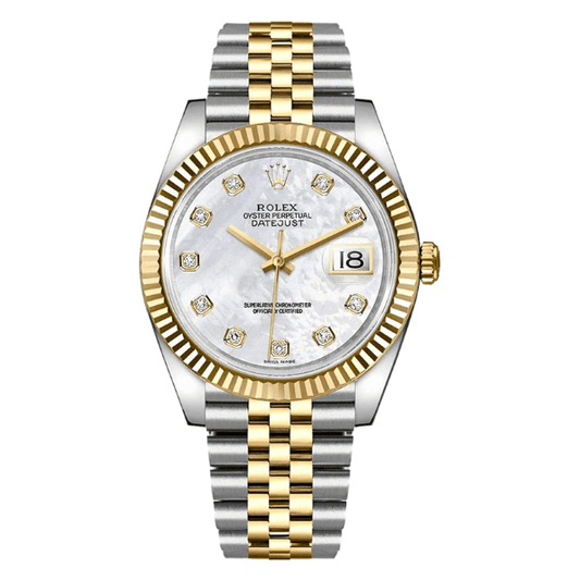 Datejust Two-tone fond argenté (chiffres en diamant) 36mm