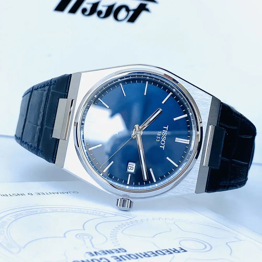 TISSOT PRX POWERMATIC 40mm CUIR BLEU POUR HOMME