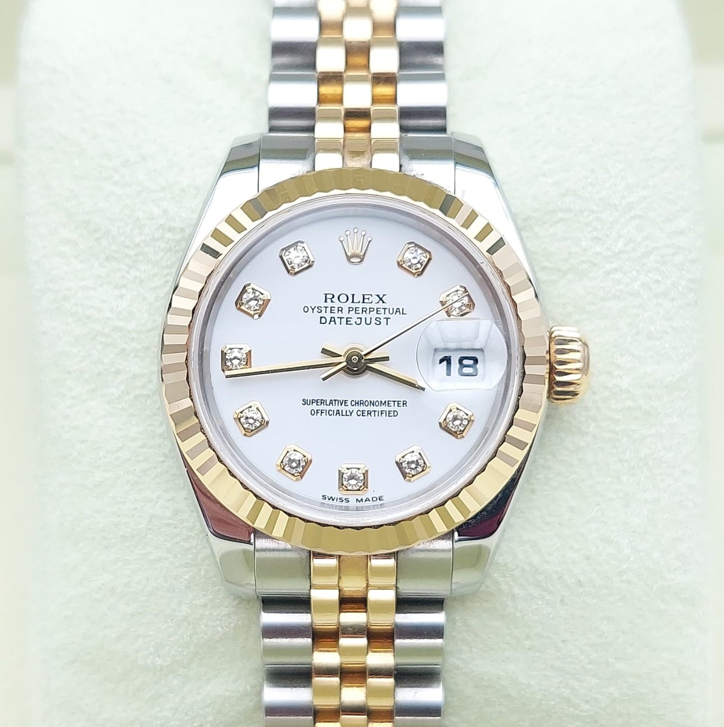 Datejust 36mm Two-tones Fond Blanc Pour Femme