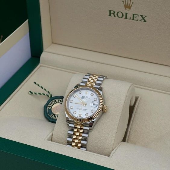 Datejust 36mm Two-tones Fond Blanc Pour Femme