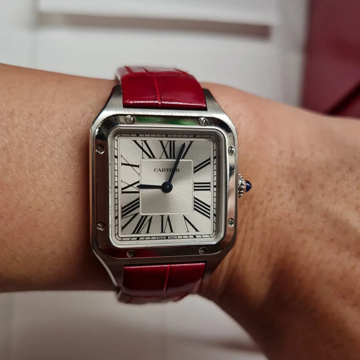 CARTIER SANTOS BORDEAUX PETIT MODÈLE