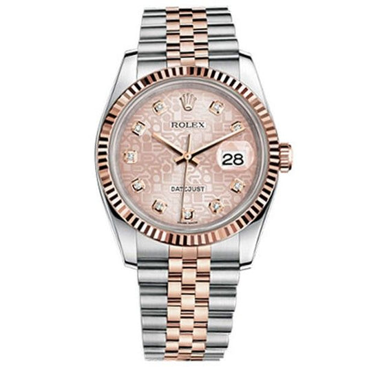 Datejust 116231 Demi Rose Gold Fond Rose